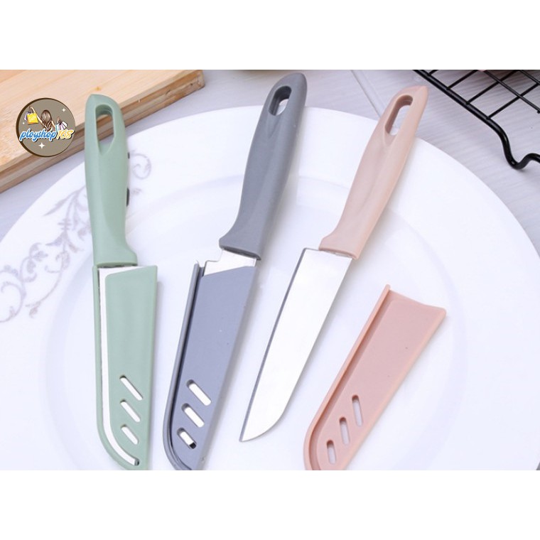มีดปลอกผลไม้ 🔪มีดสแตนเลส สำหรับในครัวและแบบพกพา [พร้อมปลอกใส่]