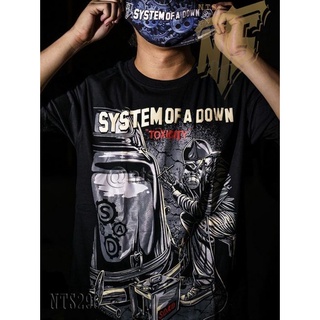 ย้อนยุคเสื้อยืดผ้าฝ้าย พิมพ์ลาย NTS SYSTEM OF A DOWN SOAD TOXICITY HEAVY METAL ROCK BAND EDITION 17R296S-5XL