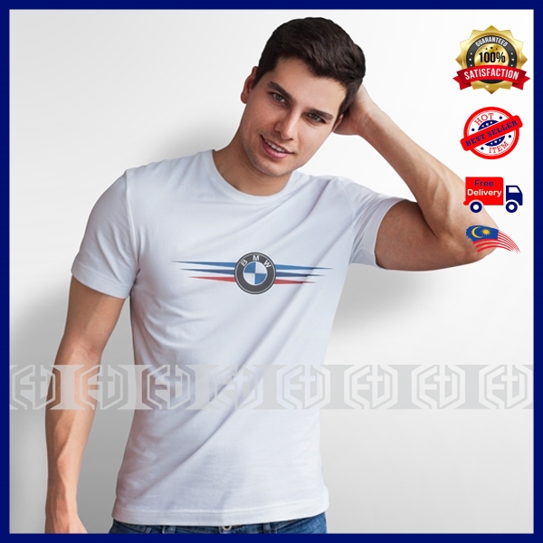 [4 สี] BMW Stripe BajuT เสื้อ Tshirt เสื้อยืด M Sport M3 M5 X5 X6 M4 ทีม Motorsport รถจักรยานยนต์ Tu