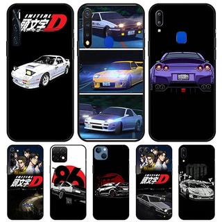 เคสโทรศัพท์มือถือ แบบนิ่ม พิมพ์ลาย Initial D สีดํา สําหรับ Vivo Y95 Y93 Y91 Y69 Y71 Y81 Y81s Y91C V5 V5s Y67