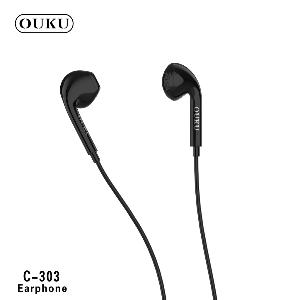 หูฟัง OUKU C303 หูฟัง Small talk หูฟังใช้ได้โทรศัพท์ทุกรุ่น เสียงดี เสียงนุ้ม สุดคุ้ม พร้อมส่ง(รับประกันหนึ่งปี)
