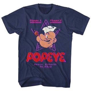 [S-5XL] เสื้อยืด พิมพ์ลายการ์ตูน Popeye The Sailor 8Bit Pixels สไตล์วินเทจ สําหรับผู้ชาย