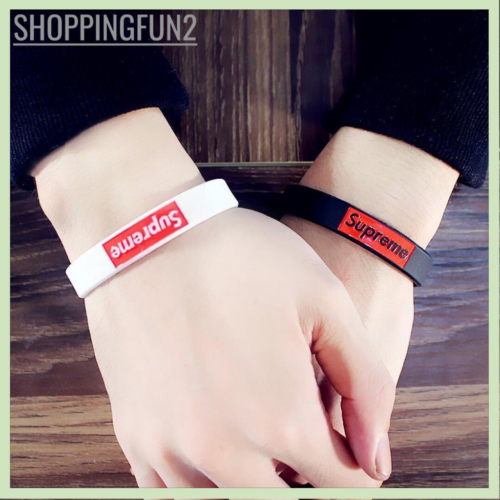 Supreme สร้อยข้อมือซิลิโคนสปอร์ตแฟชั่น