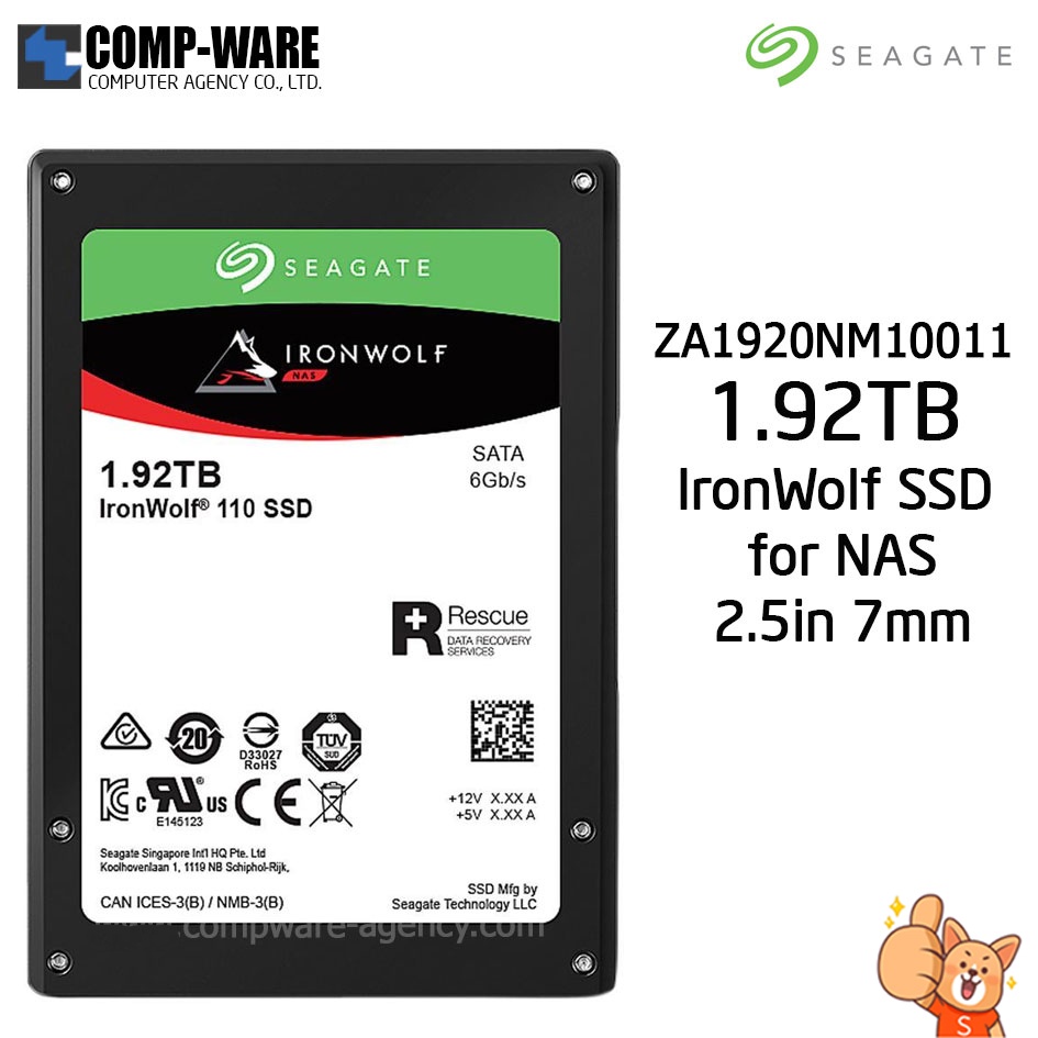 Seagate IronWolf SSD 1.92TB 2.5 SATA Read 560 Mbs Write 535 Mbs 5