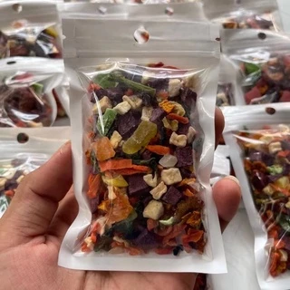 [ZC]ผัก&ผลไม้รวมตากแห้ง Dried Mix Fruits 🍎🍌🍍🍓 ขนมทานเล่นเสริมวิตามิน สำหรับสัตว์เลี้ยงฟันแทะทุกชนิด