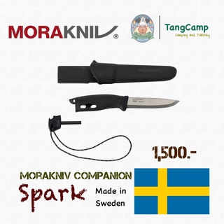 Morakniv Companion Spark มีดเดินป่าพร้อมแท่งขีดไฟ สีดำ,ฟ้า,เขียว,แดง,เหลือง