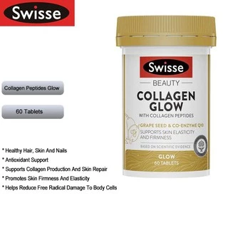 Swisse Beauty Collagen Glow With Collagen Peptides 120, 60 Tablets คอลลาเจนบำรุงผิว