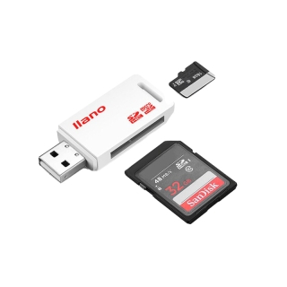 llano Card Reader การ์ดรีดเดอร์ USB 2 in 1 TF / SD ขนาดเล็ก 2-in-1 Card Reader รองรับ TF Card และ SD Card