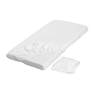 LEN ผ้าปูที่นอนรัดมุม/เตียงเด็ก Fitted sheet for cot/ 2 ชิ้น 60*120 (ขาว)