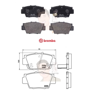 P28 040B ผ้าเบรก R (แท้ BREMBO รุ่น Black) HONDA NSX 3.0 ปี1993-&gt;