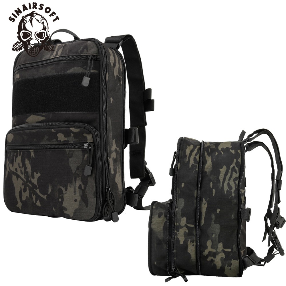 Sinairsoft ยุทธวิธี 500D ไนลอน Flatpack D3 กระเป๋าเป้สะพายหลังกลางแจ้งขยาย MOLLE กระเป๋าเป้สะพายหลังกระเป๋าเดินทางอเนกประสงค์