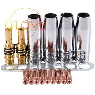 ชุดหัวฉีดเชื่อม 15Ak Mig / Mag 0.8X25 มิลลิเมตร 17 ชิ้น