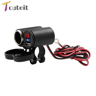 Tcuteit CS-313G1 ซ็อกเก็ตชาร์จ USB พร้อมสวิตช์ สําหรับรถจักรยานยนต์