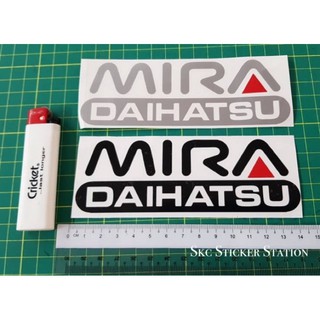 สติกเกอร์ mira Daihatsu &lt;5 ซม. x 14 ซม.&gt; ลายตัด (สีดําและสีเงิน) mira daihatshu miraavy avy