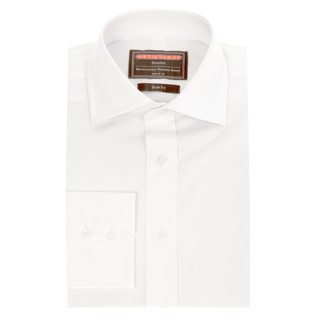 Meticulous KENSINGTON White Slim Fit Cotton Shirt - Button Cuffs (เสื้อเชิ๊ตสีขาว)