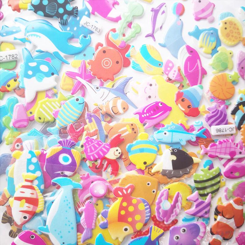 สติกเกอร์ 3D ลายการ์ตูนโลกใต้ทะเล  สำหรับตกแต่ง