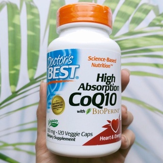 โคคิวเท็น CoQ10 with BioPerine® 100mg 120 Veggie Capsules (Doctors Best®) Q10 Q-10