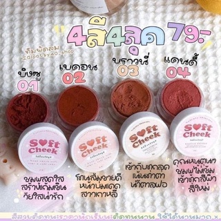 บลัชมูส Soft Cheek  ลิปสติก​ 4​ สี​ 4​ ลุค