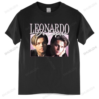 เสื้อยืดผ้าฝ้ายพิมพ์ลายขายดี เสื้อยืด ผ้าฝ้าย พิมพ์ลาย Leonardo Dicaprio แฟชั่นฤดูร้อน สไตล์คลาสสิก สําหรับผู้ชาย