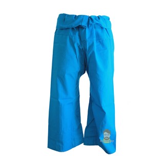 กางเกงเล สีฟ้าเข้ม แบบยาว Thai Fisherman Pants