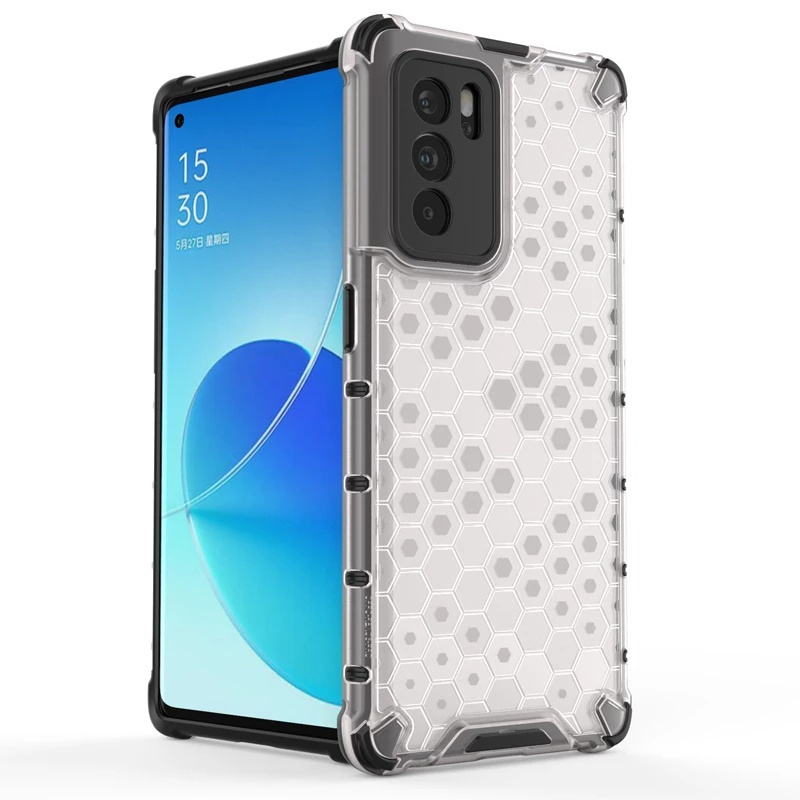 OPPO Hybrid เคสใสกันกระแทก Honeycomb เคสใส Reno 6 5G 6z 5 Pro 5z 4 4G 2 2z 2F ขอบกันกระแทก แบบ