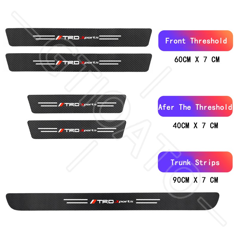 ตกแต่งบ้าน Gtioato สําหรับ TRD Sport คาร์บอนไฟเบอร์ ประตูรถกันรอยประตูรถ สติ๊กเกอร์ท้ายรถ กันรอยท้ายรถ สติ๊กเกอร์ติดรถ สําหรับ Toyota Vios Avanza Yaris Fortuner Corolla Cross ส่งด่วน สั่งเลย