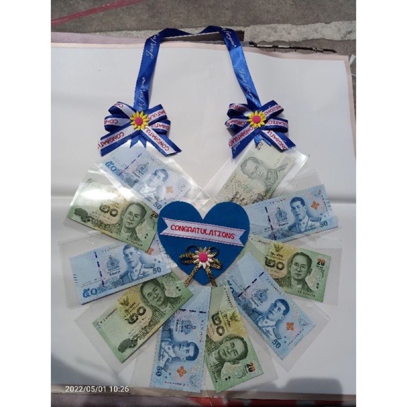 🎓💸🎁_พวงมาลัยใส่เงินได้แบงค์ 20 - 1000 ใส่ได้ 10 ใบค่ะ มอบเป็นของขวัญแด่คนที่เรารัก ไว้ถ่ายรูปเก๋ๆเป็นที่ระลึก 🥰💖🎉🤗🤗🤗 - รูปที่ 6