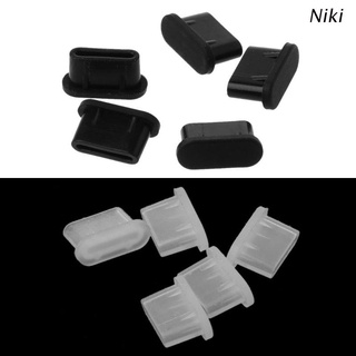 Niki 5PCS Type-C Dust Plug USB Charging Port Protector Silicone Cover for Samsung Huawei Smart Phone Accessories