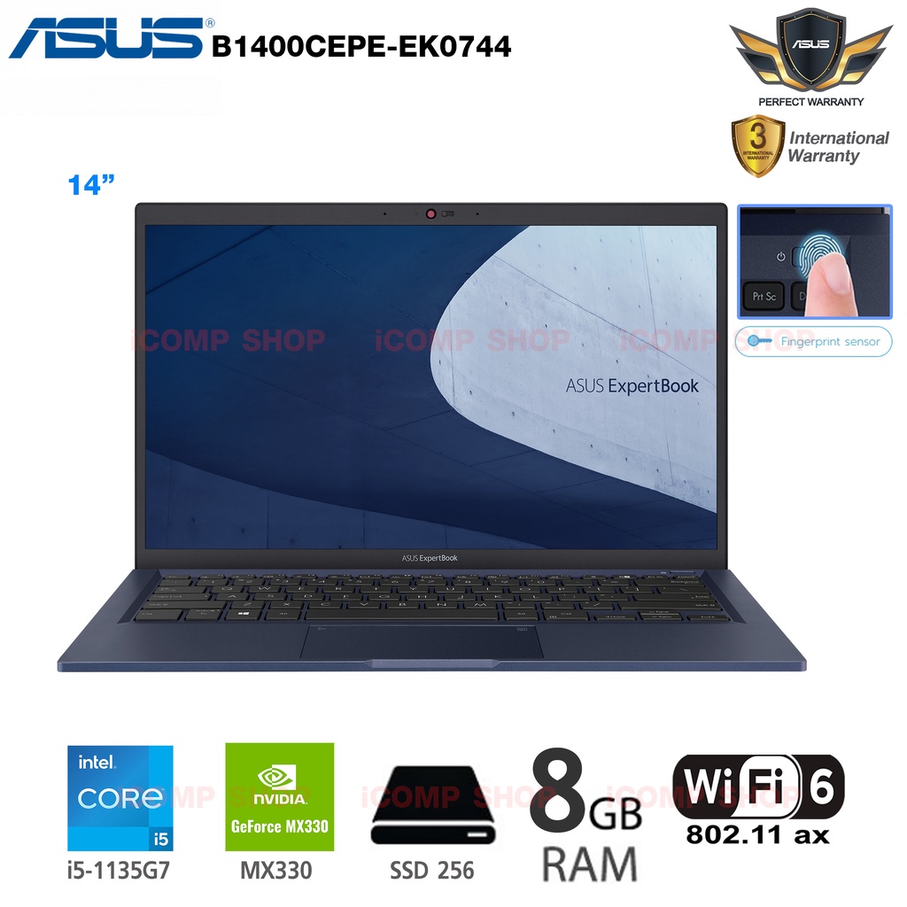 ASUS Expertbook B1 (B1400CEPE-EK0744) 14", Intel Core i5-1135G7, 8GB DDR4, 256GB M.2 NVMe PCIe 3.0 S