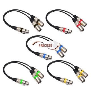 อะแดปเตอร์สายเคเบิ้ล 3pin Xlr Female Jack To Dual 2 Male Plug Y Splitter 30 ซม .