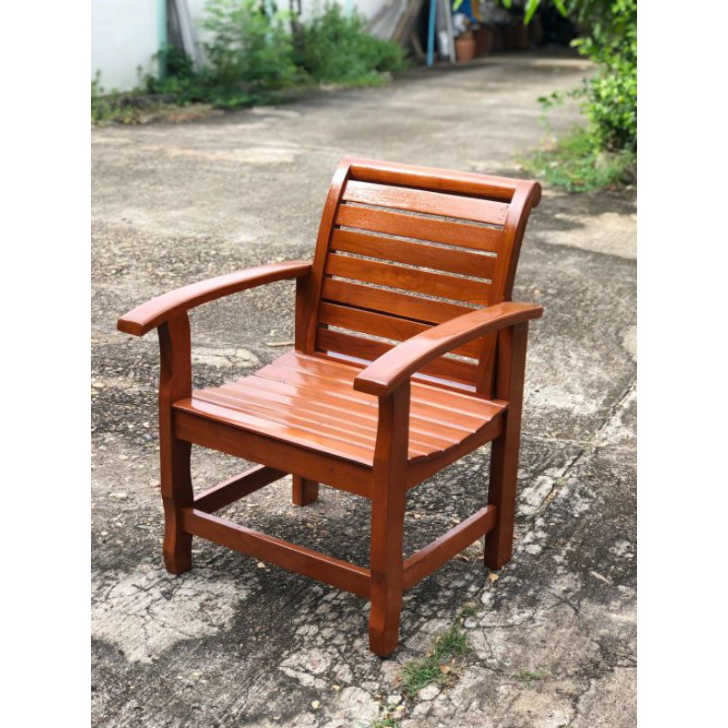 เก้าอี้ไม้สักแท้ เก้าอี้ชุดโซฟาหัวม้วน เก้าอี้รับแขก กว้างขวาง นั่งสบายขนาด51×58ซมสูงถึงเบาะนั่ง40ซม.