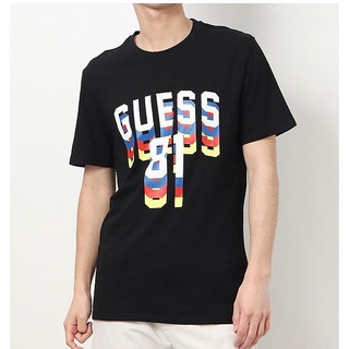 [100% Cotton] Guess เสื้อยืดแขนสั้น ผ้าฝ้าย พิมพ์ลาย แฟชั่นฤดูใบไม้ผลิ และฤดูร้อน สําหรับผู้ชาย