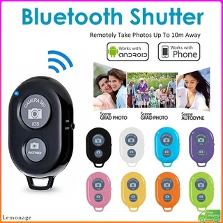 คลังสินค้าพร้อม Bluetooth Shutter Release Remote สําหรับโทรศัพท์/แล็ปท็อป/แท็บเล็ต/PC Mini Wireless Camera Shutter พร้อมแบตเตอรี่ฟรี