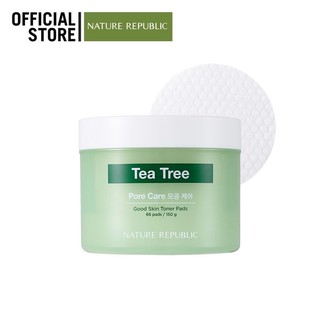 ✅พร้อมส่ง/ของแท้✅ล็อตใหม่ล่าสุด❗️ กู้ผิวพัง เติมความชุ่มชื้น  Nature Republic Good Skin Tea Tree Ampoule Toner Pad