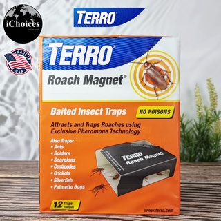 TERRO® Roach Magnet® Baited Insect 12 Traps Model T256 กับดัก แมลงสาบ