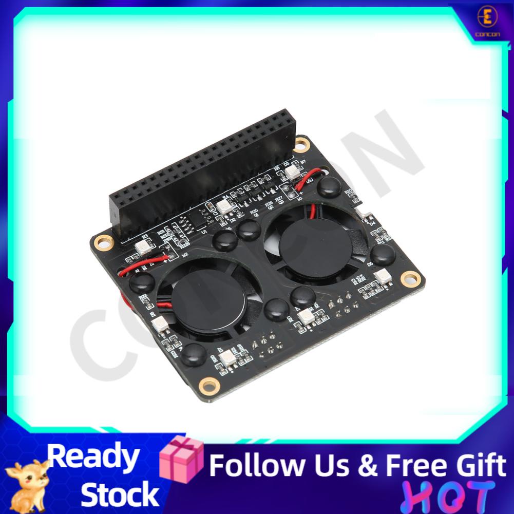 บอร์ดพัดลมระบายความร้อน Cpu Cooler Gpio พร้อมไฟ Led สําหรับ Raspberry Pi  4B3B3B3A - Concon1.Th - Thaipick