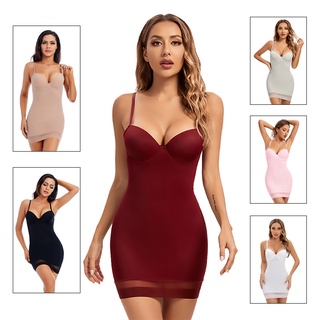 ผู้หญิง Slimming ชุดชั้นในควบคุม Slips เซ็กซี่ Push Up Dress Body Shaper Shapewear สปาเก็ตตี้สายคล้องคอ Waist Trainer ชุดชั้นใน