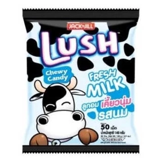 LusH ลัช ลูกอมเคี้ยวนุ่มสอดไส้รสต่างๆ มีให้เลือก 6รส คาราเมล,สตอเบอรี่,ช็อกโกแลต 50เม็ด-รสนม200เม็ด ลูกอม