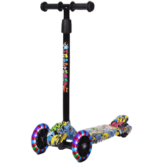 kiddtoy สกู๊ตเตอร์ ขาไถ ปรับได้ 3ระดับ มีไฟที่ล้อ ลายกราฟฟิค scooter