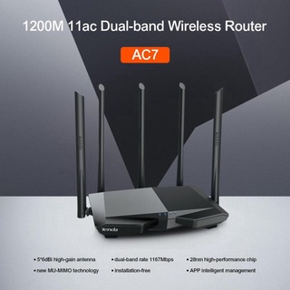 Tenda AC7 AC1200 เราเตอร์ 6dBi 5 เสาอากาศ Wifi Repeater 2.4Ghz 5GHz Dual Band รองรับ Windows10 Mac