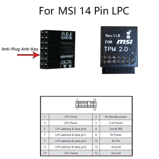 โมดูลแพลตฟอร์มรักษาความปลอดภัย Tpm2.0 สําหรับ MSI MS -4136 -4462