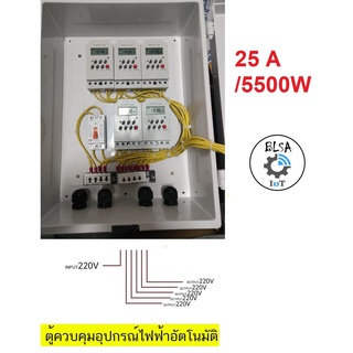 ตู้ควบคุม อุปกรณ์ไฟฟ้า เปิด-ปิด อัตโมมัติ ตู้ควบคุม ตั้งเวลา เปิด ปิด Timer  แบบ ใช้งาน 5 โซน