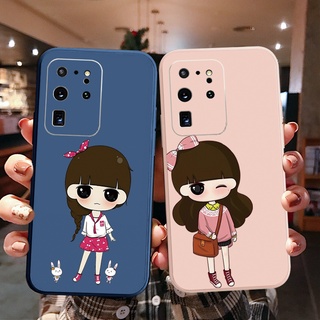 เคสโทรศัพท์มือถือ ทรงสี่เหลี่ยม ลายเด็กผู้หญิง Xiaoxi สําหรับ Samsung Galaxy S21 Ultra S20 FE S10 Plus