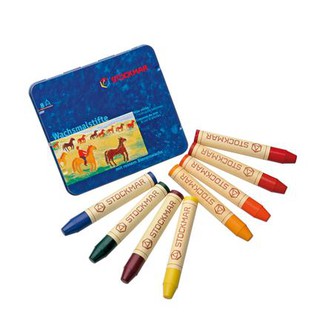 สีเทียนขี้ผึ้ง แบบแท่ง 8 สี ไม่มีสีดำ Stockmar wax crayons ass. 8 colours no black