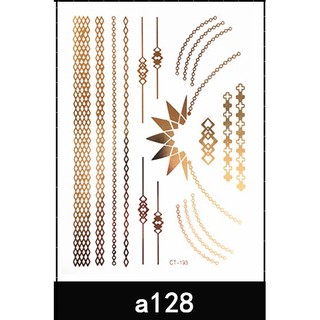 สติ๊กเกอร์ ลายสักโบฮีเมียนสีทอง Gold color Bohemian style Temporary tattoo Tattoo stickers