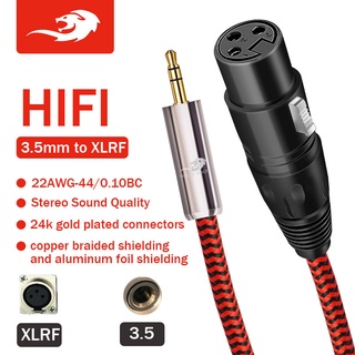 Golley LION สายเคเบิลแจ็คไมโครโฟน 3.5 มม. เป็น XLR ตัวเมีย XLR เป็น 1/8 นิ้ว