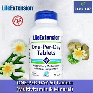 วิตามินรวม ไลฟ์ เอ็กเทนชั่น One-Per-Day 60 Tablets - Life Extension