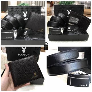 PLAYBOY LEATHER BELT &amp; WALLET VALUE PACK Limited Edition จาก Playboy เซทสุดคุ้มค่ะได้ทั้งเข็มขัดและกระเป๋าสตางค์