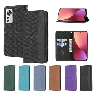 เคสโทรศัพท์หนัง ฝาพับ พร้อมช่องใส่บัตร สําหรับ Xiaomi 12 Pro 12X POCO M4 Redmi Note 11 Pro 11S 11T 5G