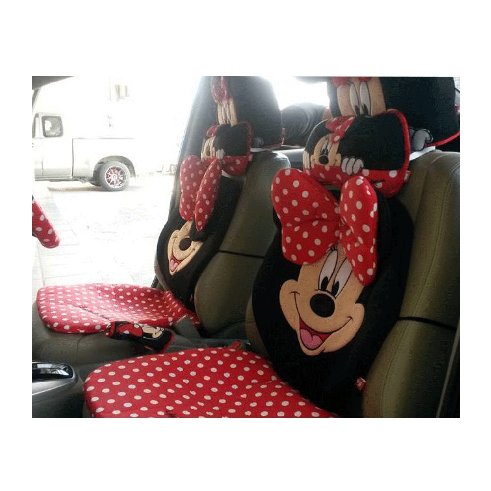 #ที่หุ้มเบาะรถยนต์เต็มตัว #ที่หุ้มหัวเบาะ #หมอนรองคอ #Minnie Mouse (มินนี่จุด) ลิขสิทธิ์แท้